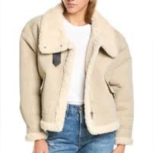 NWT Shearling-Lined Tan Jacket - Picture 1 of 10